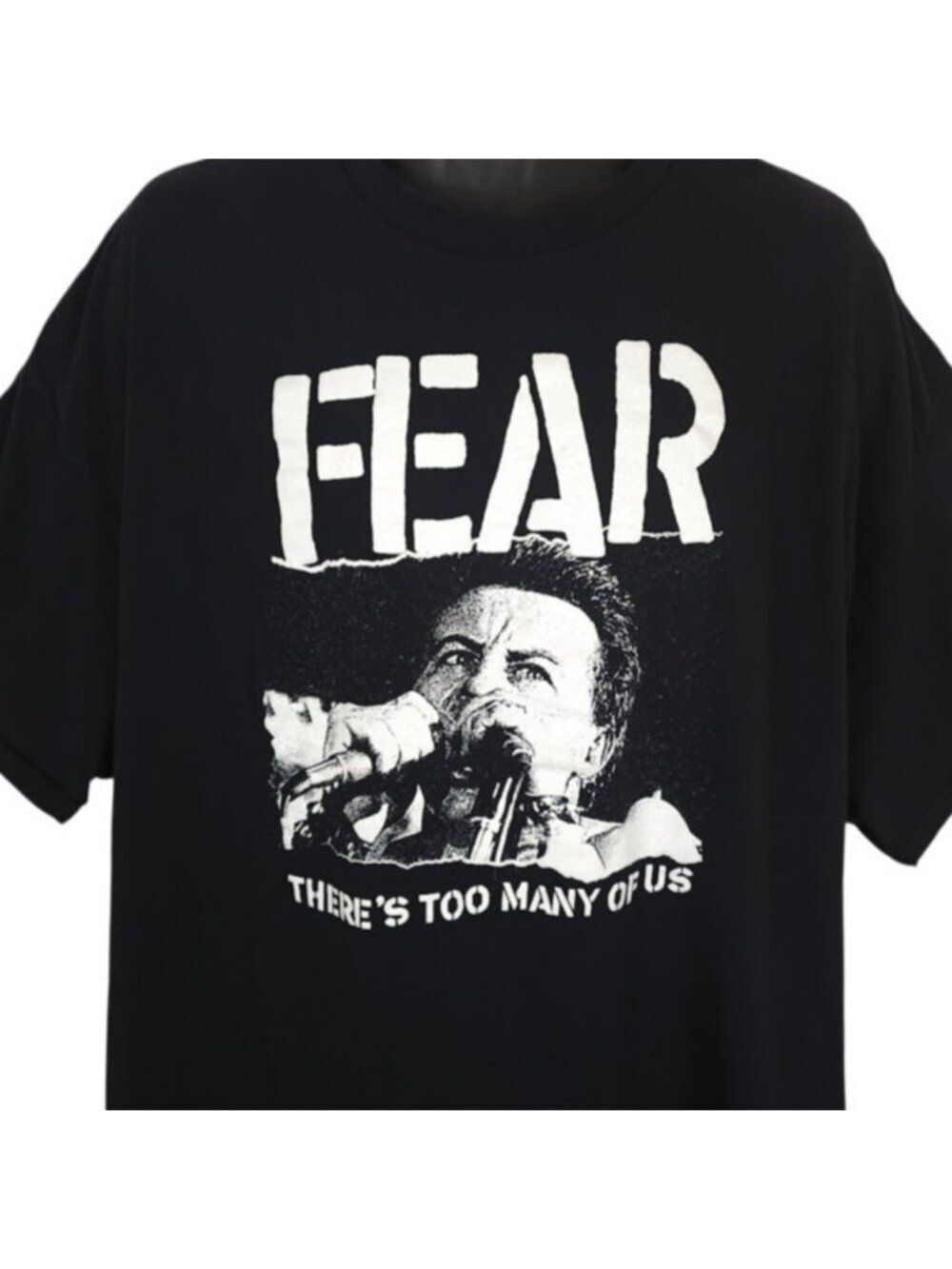 FEAR T Shirt Mens Size 3XL Black Theres Too Many Of Us Hardcore Punk Band Tee